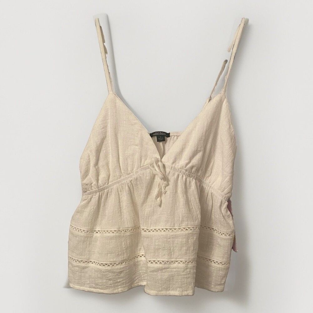 NWT Wild Fable Off White Crochet Detail Tank Top Women’s Sz S